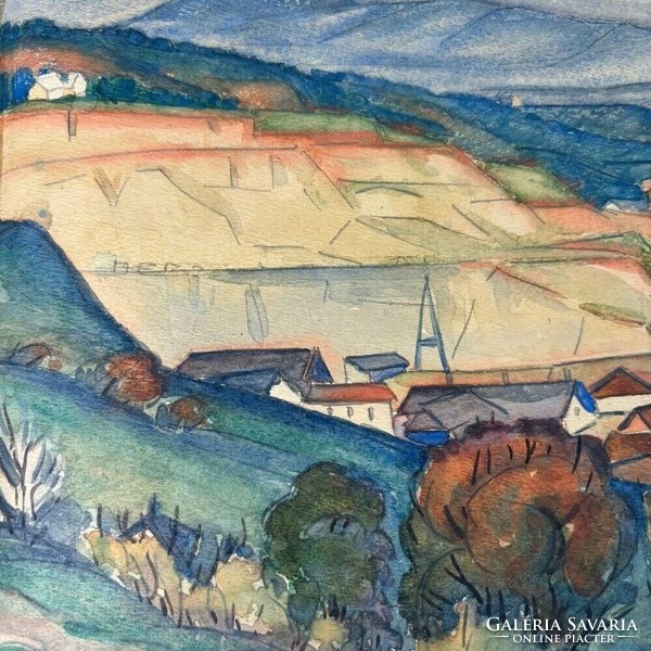 Raidl antal - North Budapest factories - 1924 - watercolor -