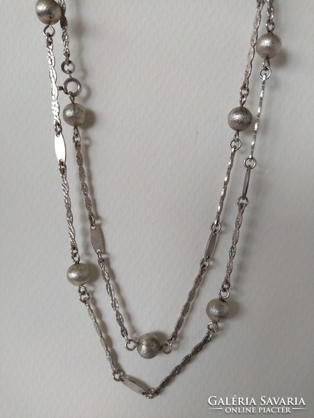 Wonderful and rare antique long berry silver necklace