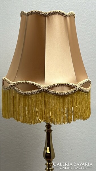 Antique copper table lamp restored with new lampshade