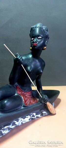 Huge marked African woman sculpture negotiable art deco design
