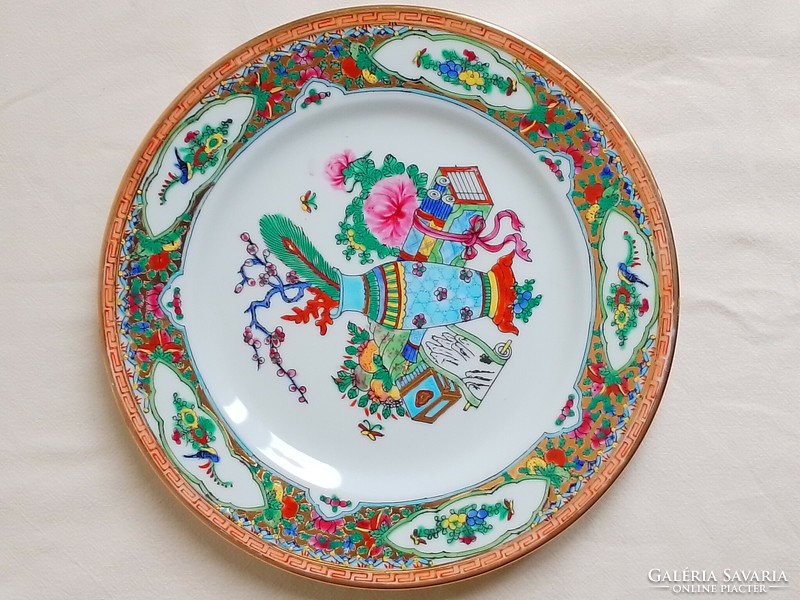 Hand enamel painted Chinese jingdezhen porcelain plate bowl Chinese scene 21 cm