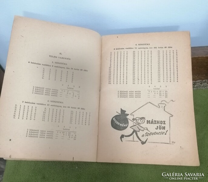 Lottó variációk 1957-58 körüli retro füzetecske