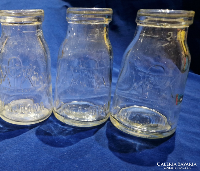 Old Hungarian milk cooperative yogurt bottles mtk