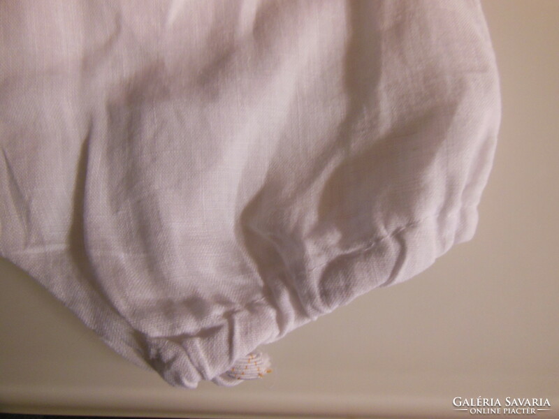 Pants - lace waist - 52 cm adjustable - length - 39 cm - cotton canvas - snow white - perfect