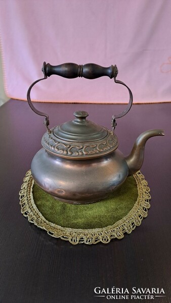 Antique copper teapot