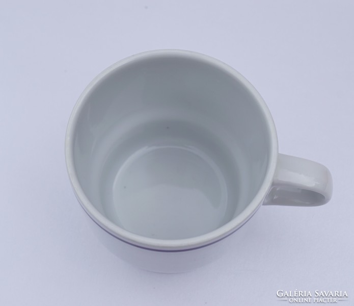 Rare retro blue striped lowland porcelain mug canteen mug