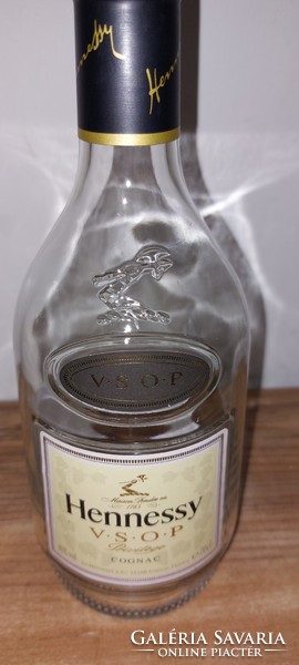 Eredeti francia  Hennessy VSOP Privilège Cognac konyakos üveg palack - parafa dugóval, 25 cm magas
