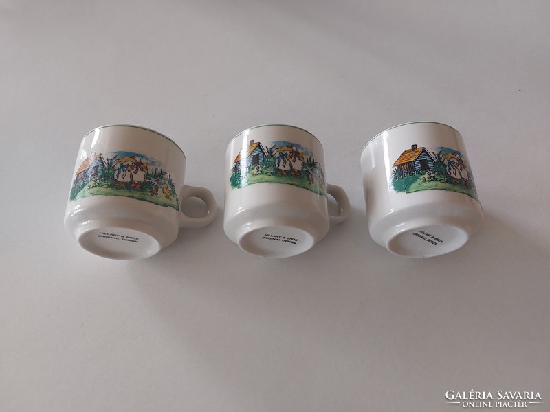 Hillary & bros fairy tale ceramic mug tea cup goose duck pattern 3 pcs