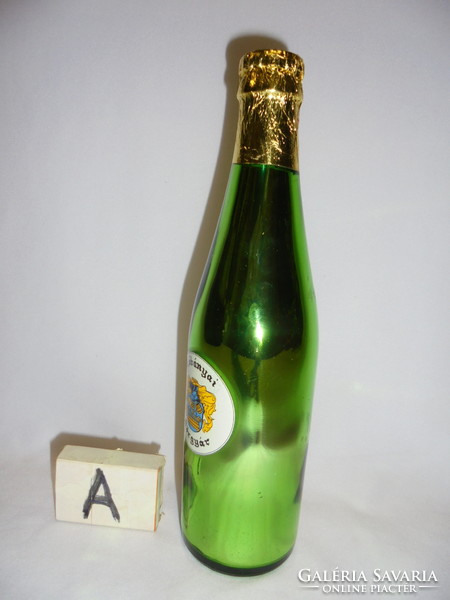 Retro Kőbánya brewery relic - green decorative beer bottle with label - collector's item