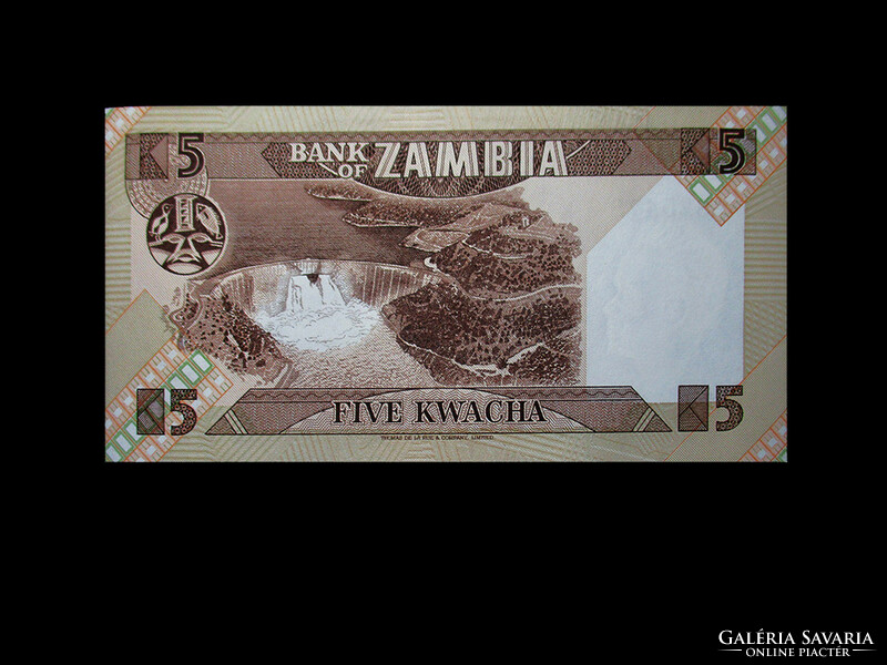 Unc - 5 kwacha - zambia - 1980 (profile watermark)