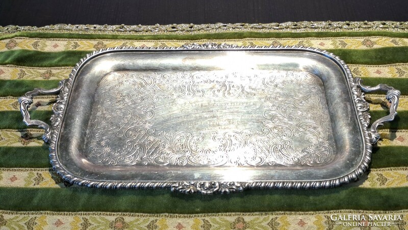 Antique silver-plated tray 30 cm.