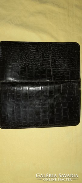 Retro crocodile leather file holder 23x12cm inside paper money travel ticket etc. Holder wallet 10x8cm