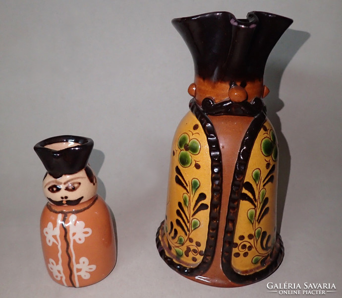2 vintage miska jugs Magyarszombatfai ceramics company Class 1 miska jug