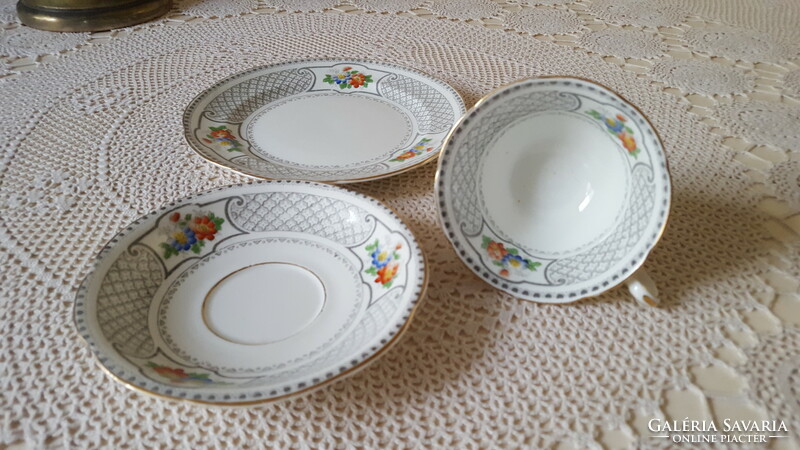 Angol W & Sons,3 részes porcelán reggeliző,teázó szett