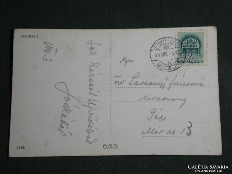 Képeslap,Postcard, Újvidék, látkép,Közigazgatási palota, 1941