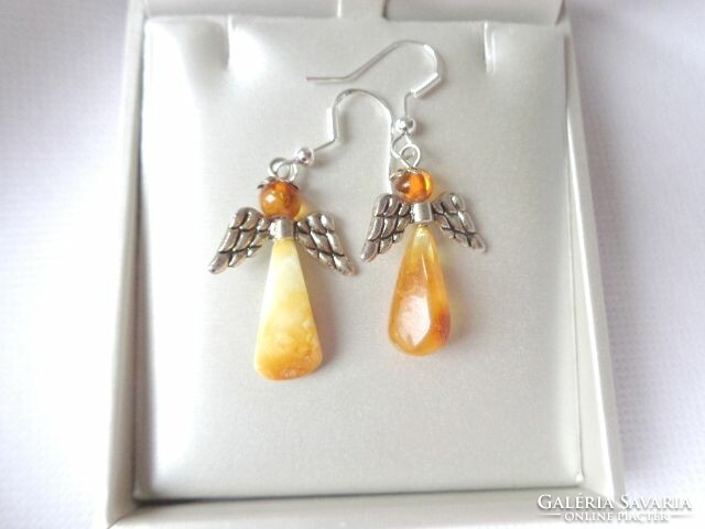 Amber angel neck earrings and necklace