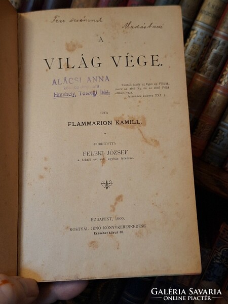 RRR!! -1900 csillagászat? utópia? FLAMMARION CAMILLE: VILÁGVÉGE-képes-KUSTYÁL JENŐ KÖNYVKERESKEDÉSE