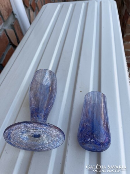 Collectors of rare stemmed and short-drink cracked veil glass veil Karcagi berek bath glass