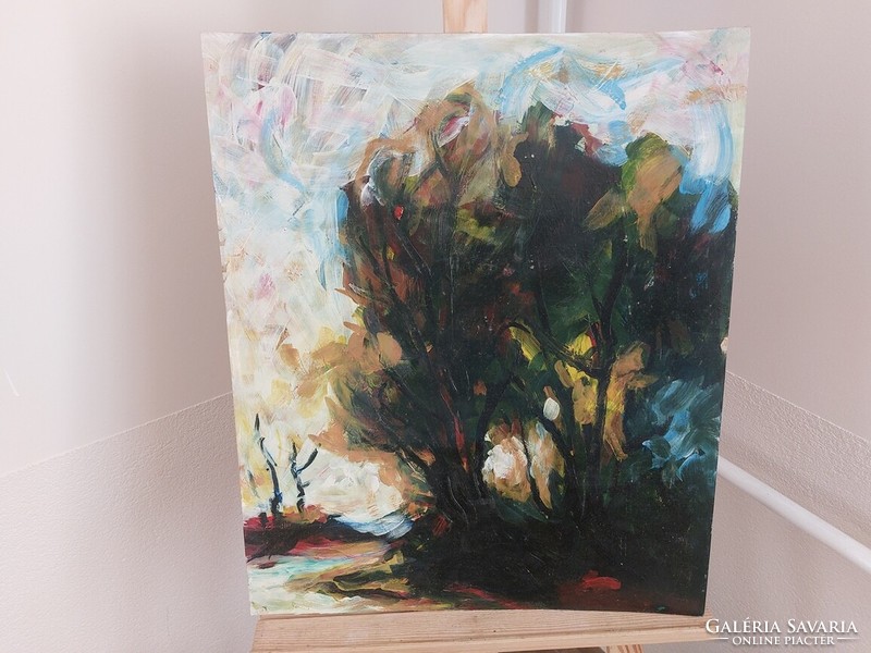 (K) expressive landscape painting with 50x60 cm frame