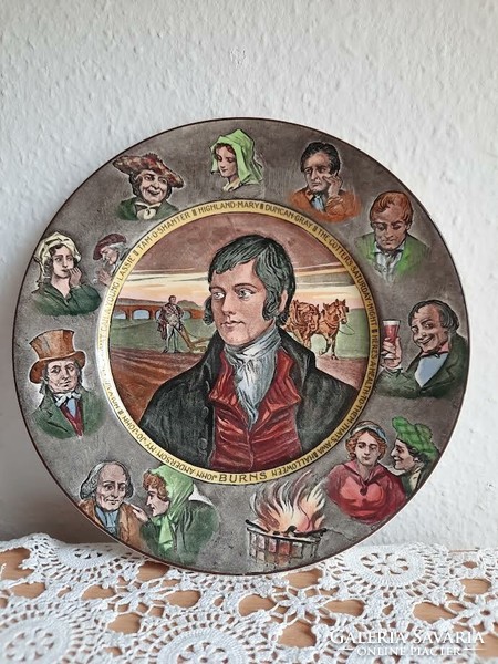 Royal Doulton angol porcelán - fajansz tányér, matrica díszítéssel - hibátlan