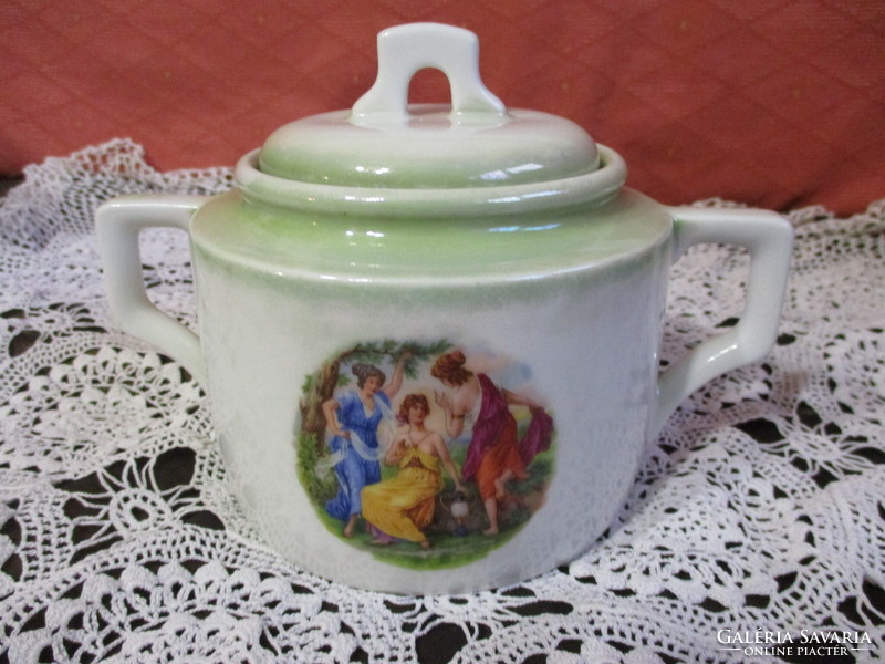 Zsolnay's spectacular light green sugar bowl