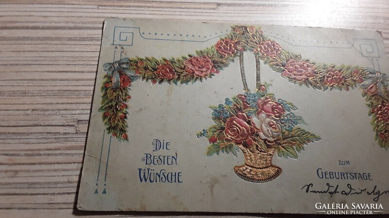 Antique embossed greeting postcard.