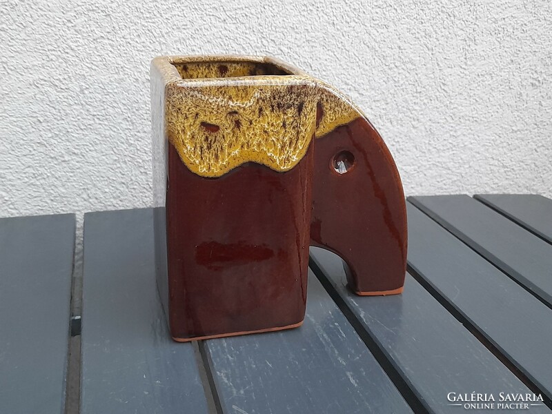 Art-deco elephant ceramic vase or bowl