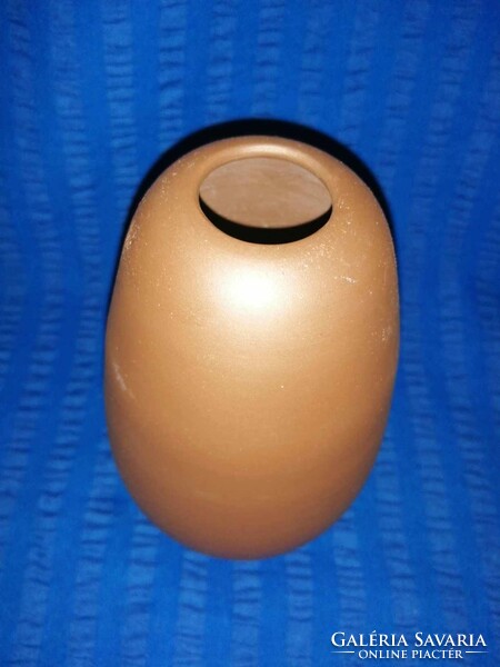 Brown ceramic vase 16 cm (a6)