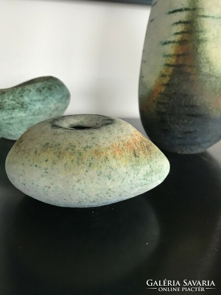 Ágoston Simó: earth-colored pebble vase (1.)- 12/A
