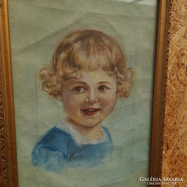 Bieder - oil on canvas child portrait - painting