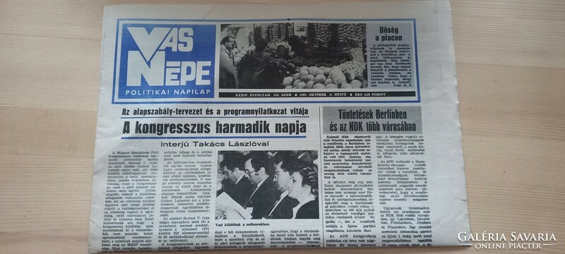 1989. október 9.  Vas Népe SZÜLINAPRA