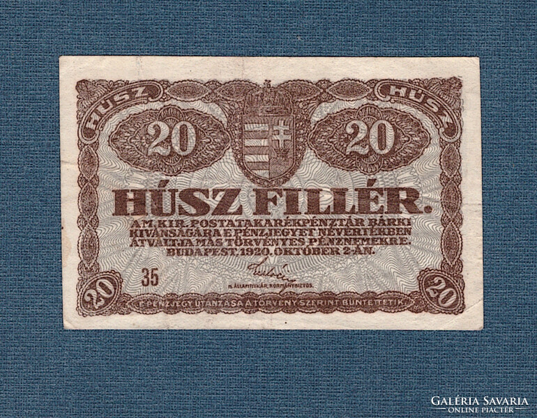 20 Fillér 1920