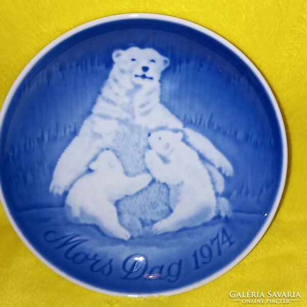 1974 "Anyák Napja ".Coppenhagen porcelán B & G, Dán,sorszámozott fali tányér, falidísz.