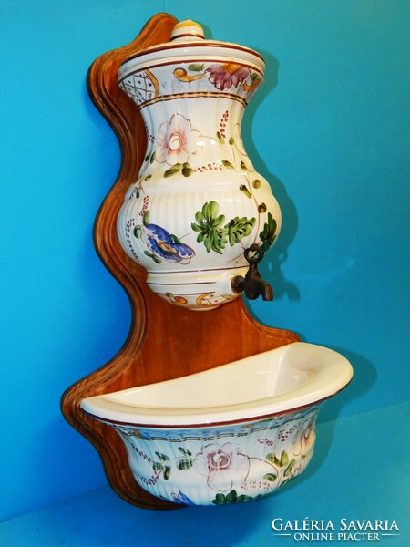 Faience decorative hand wash without damage, 50 cm high, with non-functioning faucet