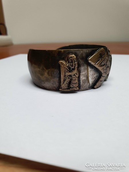 Retro Egyptian Pattern Craftsman Copper Bracelet