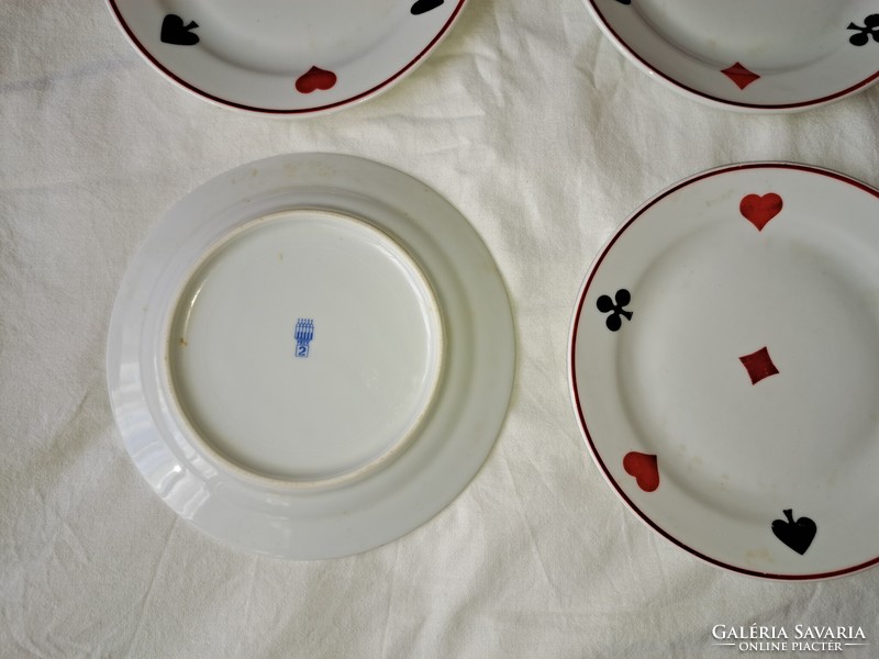 Zsolnay francia kártya mintás tányérok 4 db.
