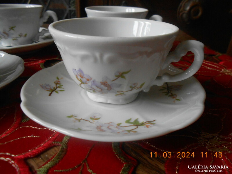 Zsolnay lila barackvirág mintás kávés csésze