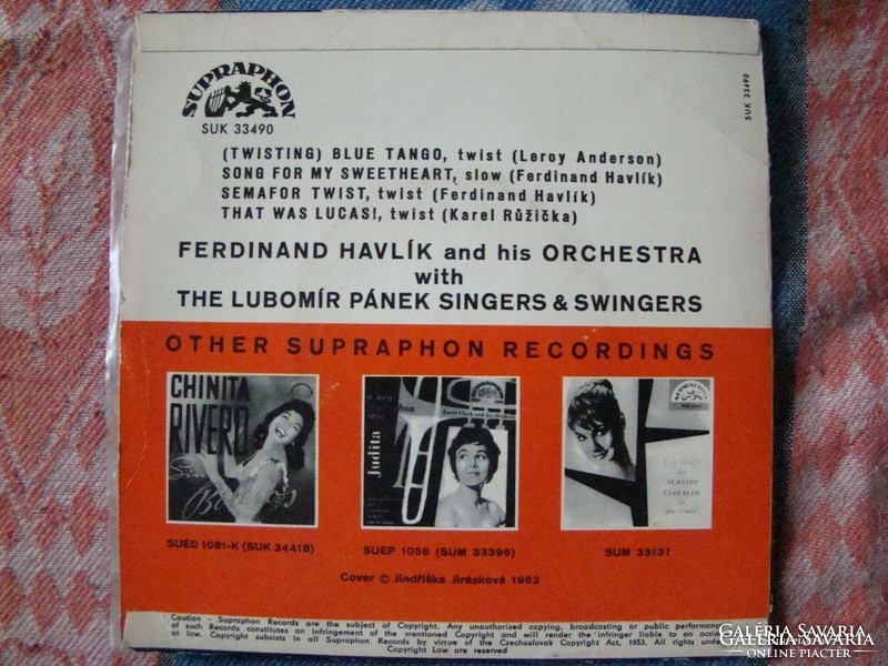 Ferdinand Havlík And His Orchesta bakelit lemez