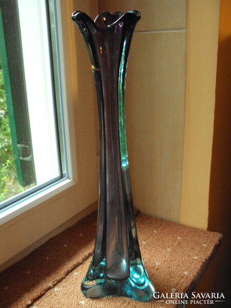 Glass vase, glass vase huge Czech vase
