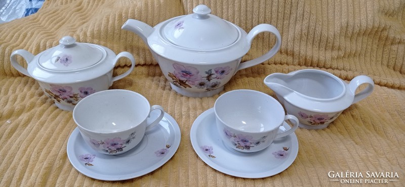 Zsolnay tea set with a rare shape and pattern. Unique. Showcase.