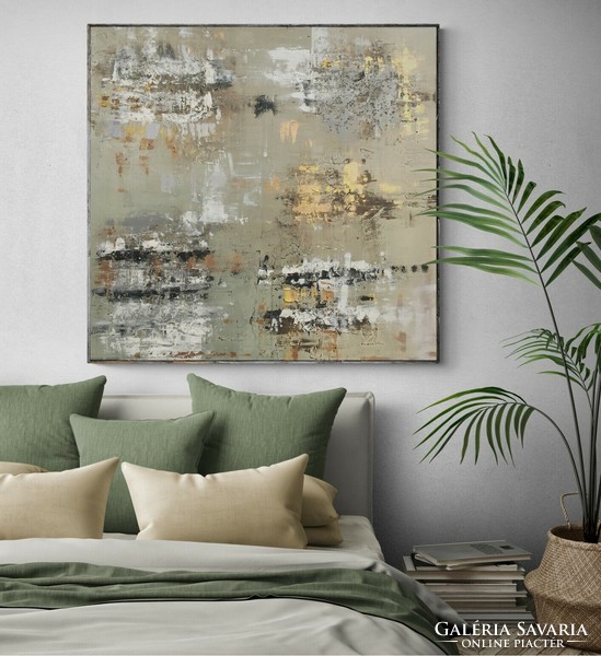Andrea elek - green jasper - abstract painting - 100x100 cm