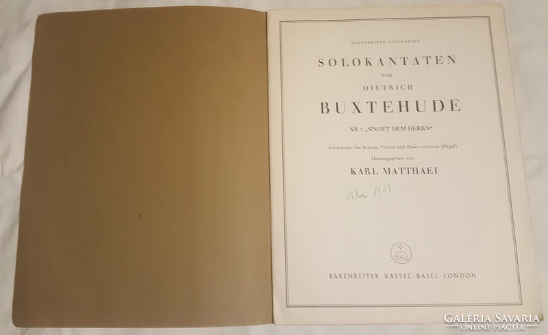 Dietrich Buxterhude / Solokantaten / Karl Matthaei álírásával