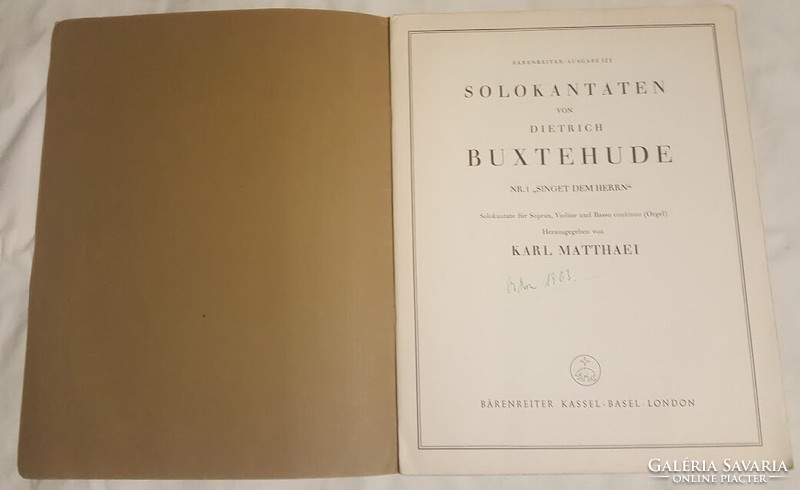 Dietrich buxterhude / solokantaten / Karl Matthaei's pseudonym