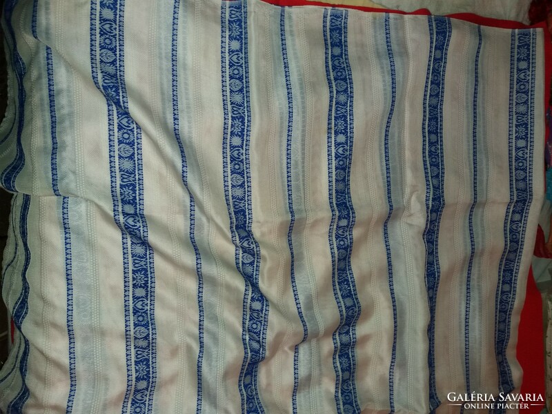 Pair of antique woven blue and white folk curtains together 188 x 228 cm / piece according to the pictures