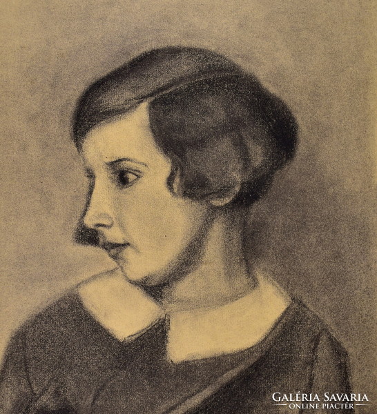 Sándor Tirpák (1884-?): Art Deco portrait of a young lady