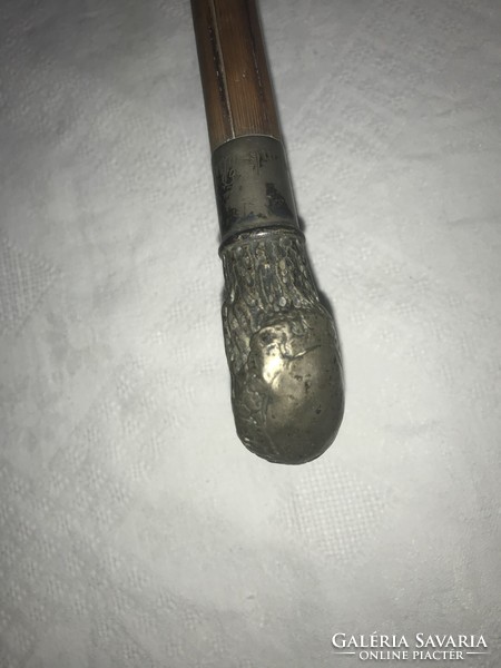 Antik ezüst 1899-es véséssel agancsot formázó fogóval sétapálca , sétabot