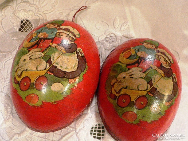 Old paper mache egg-shaped gift box