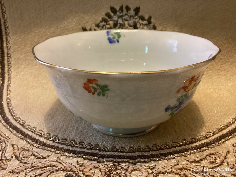 Ó Herend marked porcelain teacup with butterflies and flowers