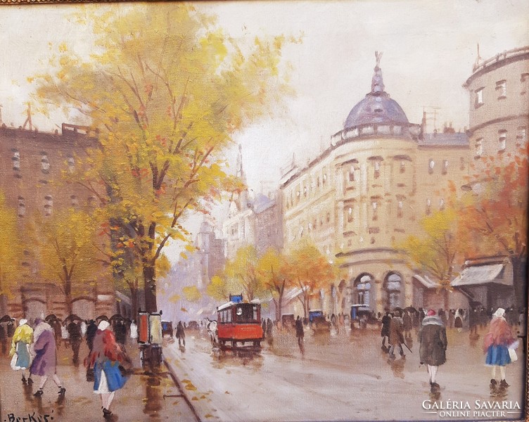 Berkes antal (1874-1938) Budapest, bajcsy-zsilinszky street from the side of the basilica