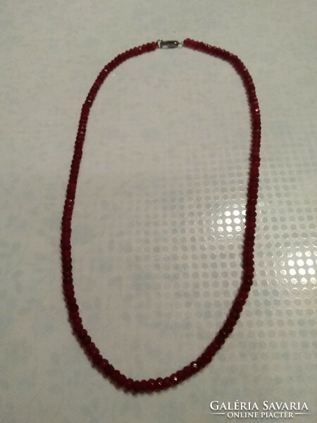Nice showy faceted ruby stone necklace